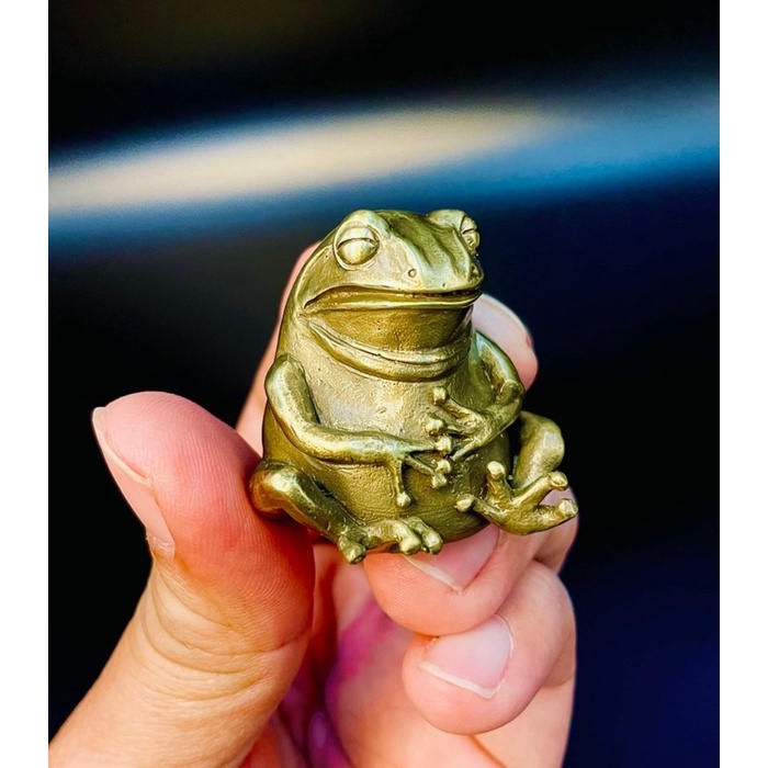 銅製蛙カエル文鎮470g