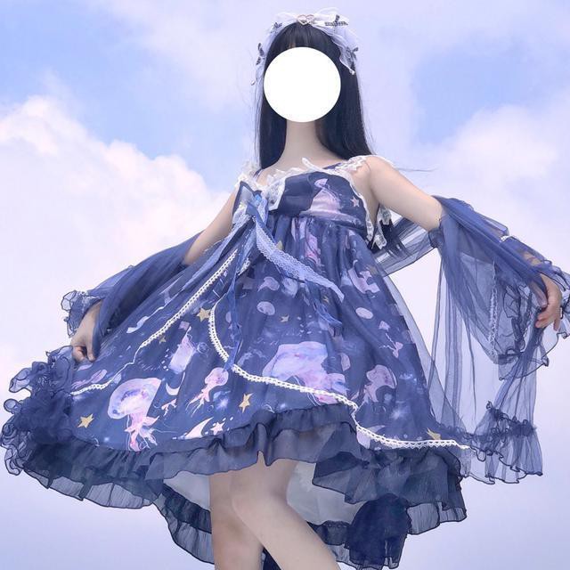 熱賣款 限時免運妮麗蔓糖紙水母洋裝日系可愛洛麗塔jsk吊帶連衣裙女 | 蝦皮購物