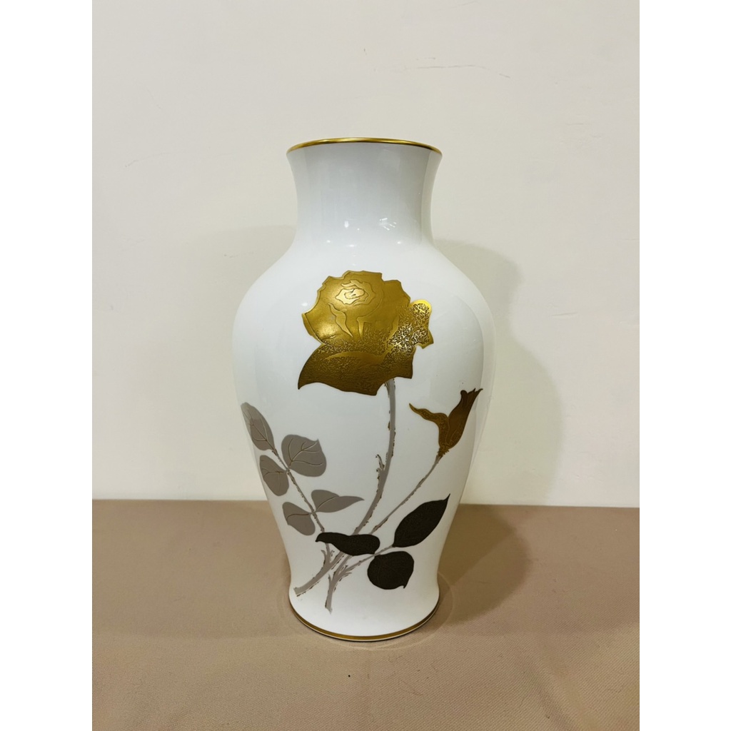 OKURA CHINA 花瓶 OKURA 大倉陶園金蝕花瓶日本製高36cm、瓶身寬21、瓶口寬11.5 | 蝦皮購物