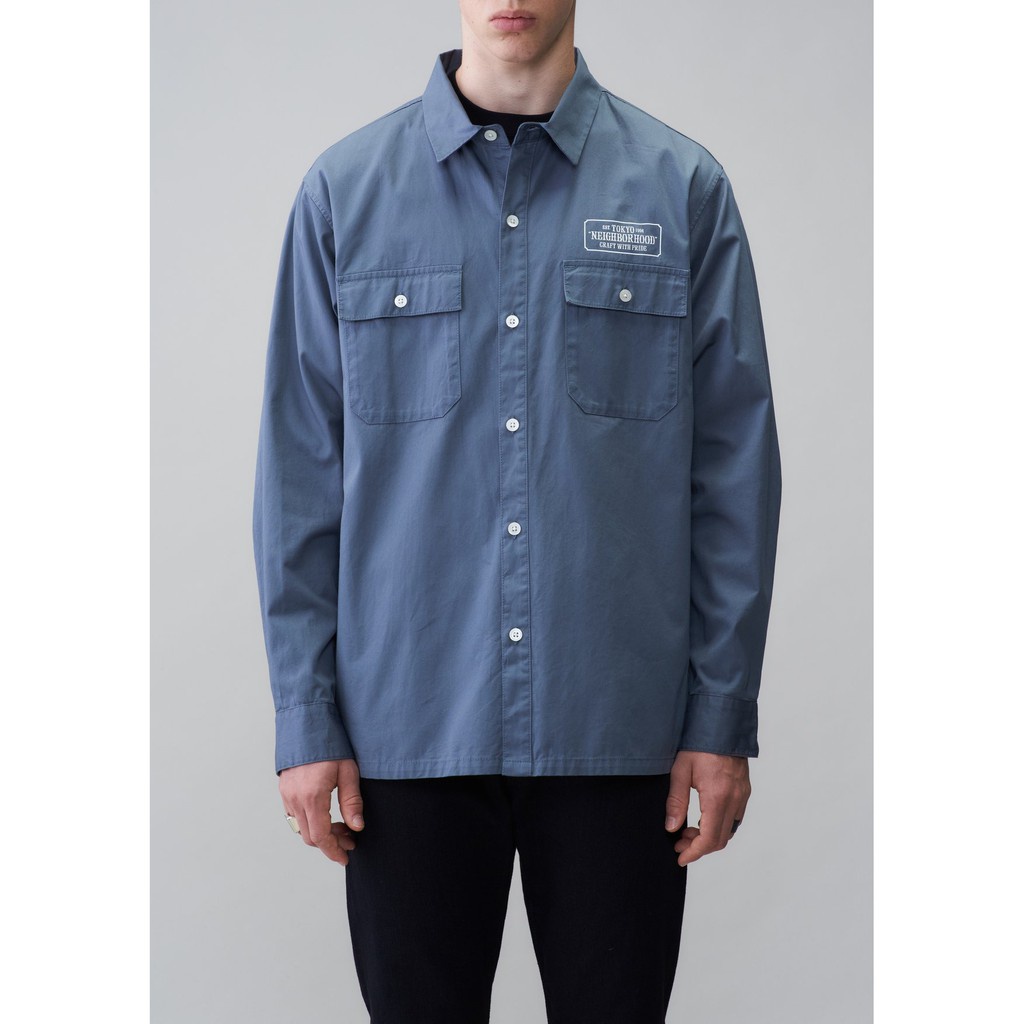 NEIGHBORHOOD CLASSIC WORK C-SHIRT LS 2021SS 襯衫灰藍| 蝦皮購物