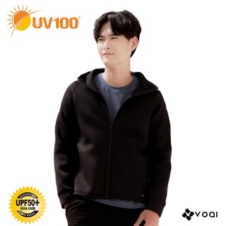 【UV100】 防曬 抗UV-輕暖太空棉連帽外套-男(AA21094) VOAI