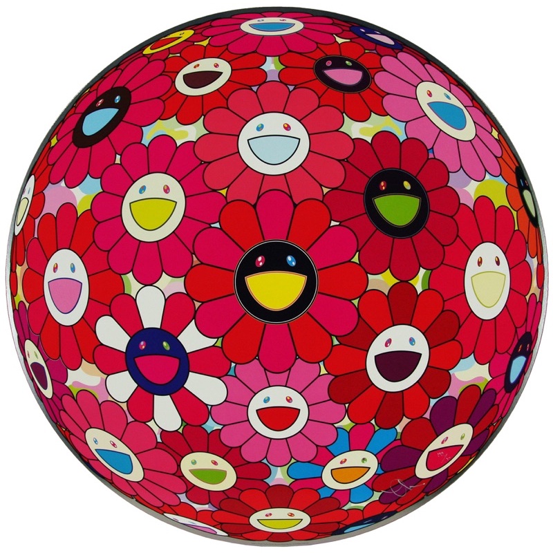 LL ART》村上隆紅花球版畫300版村上隆日本畫廊購入,保證正版 LL ART》村上隆紅花球版畫300版村上隆日本畫廊購入,保證正版