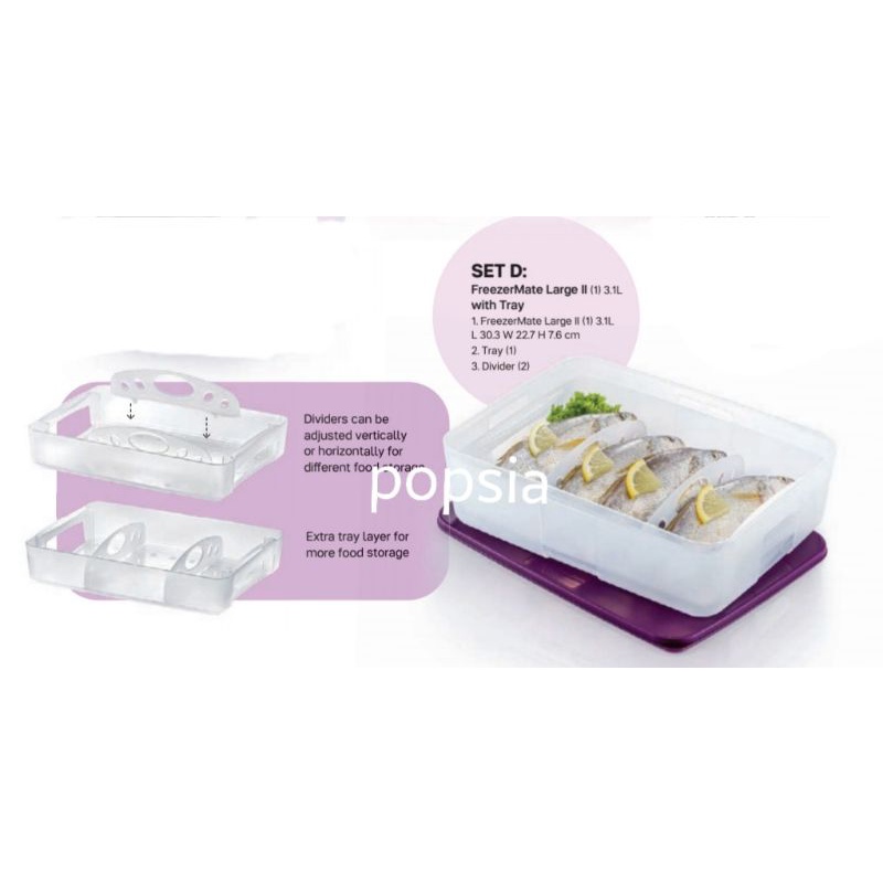 Tupperware 3.1L FM Large III【Popsia特百惠3100cc分隔冷凍保鮮盒(1)】 | 蝦皮購物