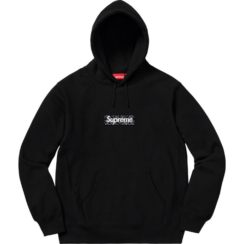 官網正品】 Supreme Bandana 變形蟲Box logo Hooded Sweatshirt 帽T 黑