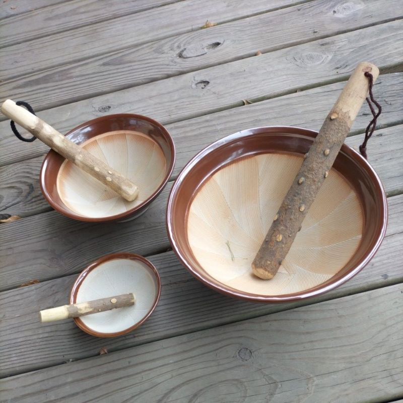 《興富大行》陶瓷餐廚具【特價品-日本製擂茶缽/擂缽附磨粉棒】擂茶碗擂缽磨缽磨泥缽磨芝麻磨粉磨堅果研磨器日式磨鉢研磨缽磨缽 | 蝦皮購物