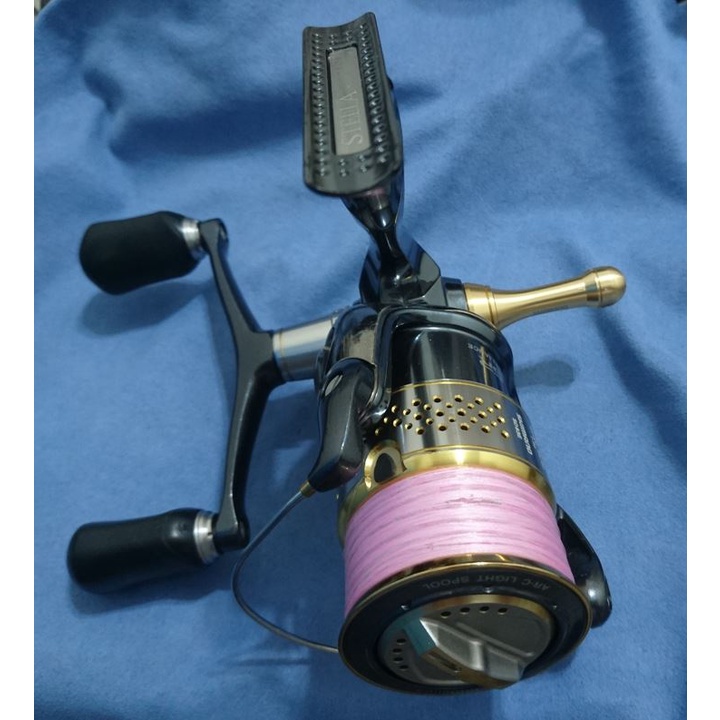 2手 SHIMANO 10 STELLA C3000SDH 軟絲專用捲線器+夢屋鋁合金防撞桿[金色]