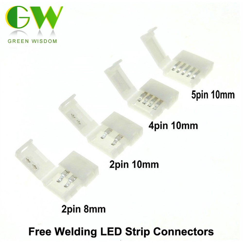 5pcs/lot 免焊接 LED 燈條連接器 2pin 8mm/2pin10mm/4pin 8mm/4pin 10mm/ | 蝦皮購物