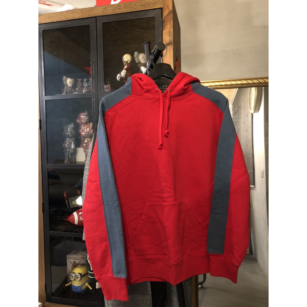 Supreme Paneled Hooded Sweatshirt Red 連帽大字體FW18 S號| 蝦皮購物