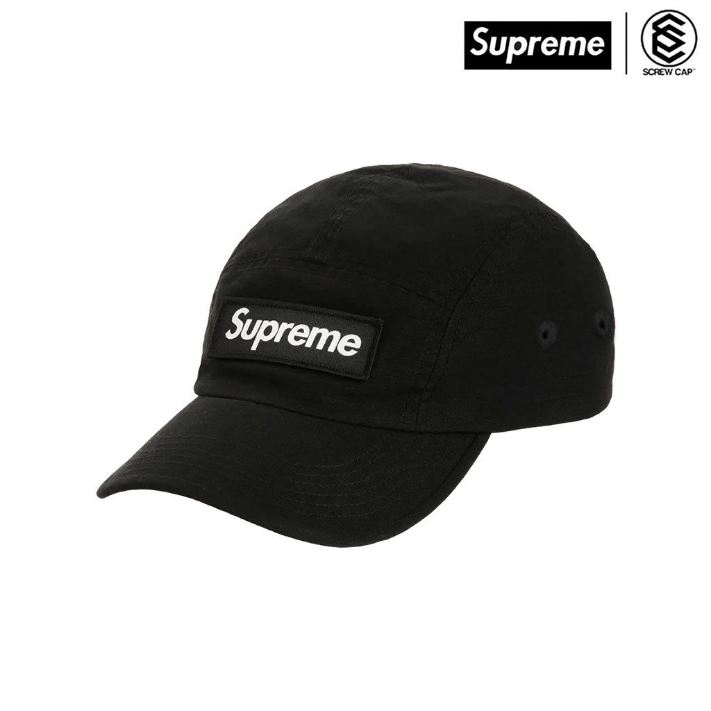 SUPREME WASHED CHINO TWILL CAMP CAP 黑彎檐五分割五分割帽