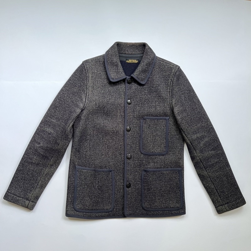 二手美品日本製Brown's Beach Jacket 實名復刻胡椒鹽羊毛混紡工裝外套 