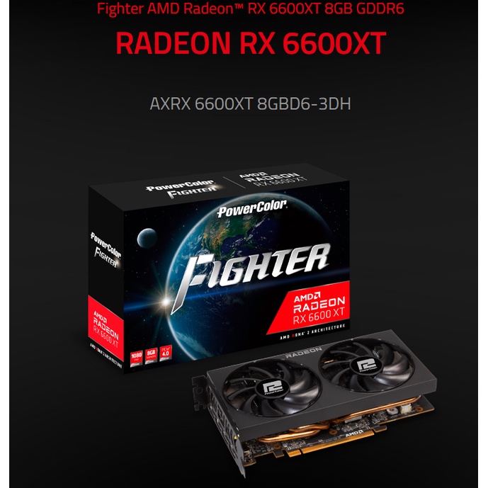 (現貨,全新未拆)撼訊POWERCOLOR Fighter AMD Radeon™ RX 6600XT 8G GDDR6