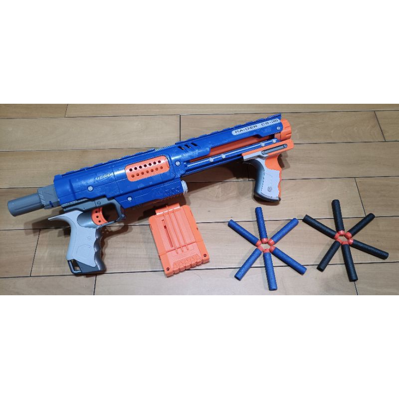 原廠正版NERF 孩之寶稀有橘機RAIDER CS-35 迅火連發機關槍RAMPAGE