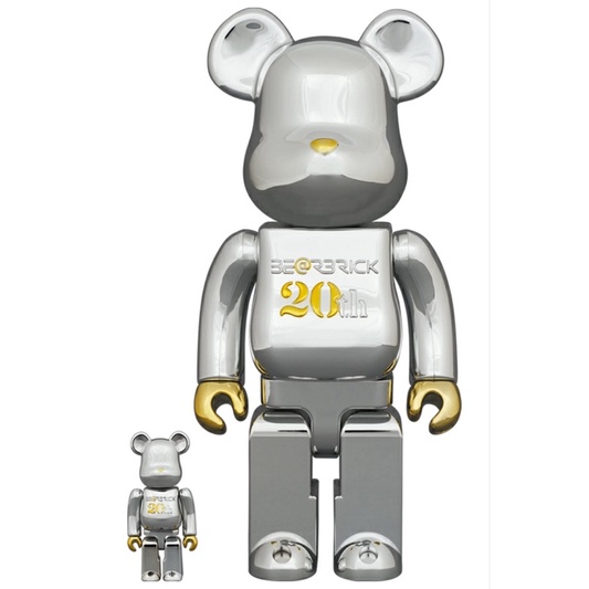 現貨Be@rbrick 20周年DEEP CHROME Ver燈400% /20th 25th 周年500% 金銀