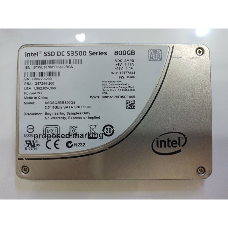 Intel DC S3500 drives allo stato solido 300 GB Serial ATA III