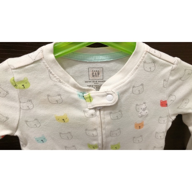 Second hand product Baby GAP 寶寶服/白色小熊連身中性款/尺寸/衣長70依身型可到8m