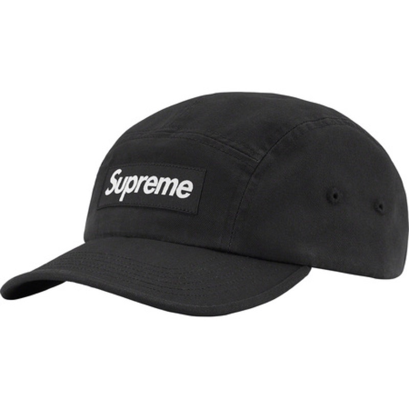 area0439】2023 Supreme Washed Chino Twill Camp Cap 皮扣深藍帽子