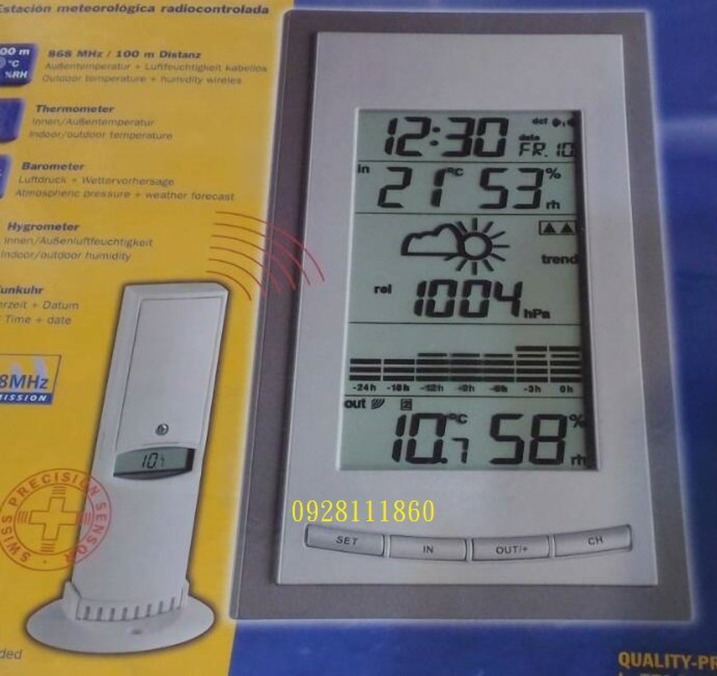 Product image 德國TFA大氣壓力計無線氣象站DIVA Plus時鐘溫溼度hpa氣象預報A9ST-35107810IT室內室外溫濕度溫度