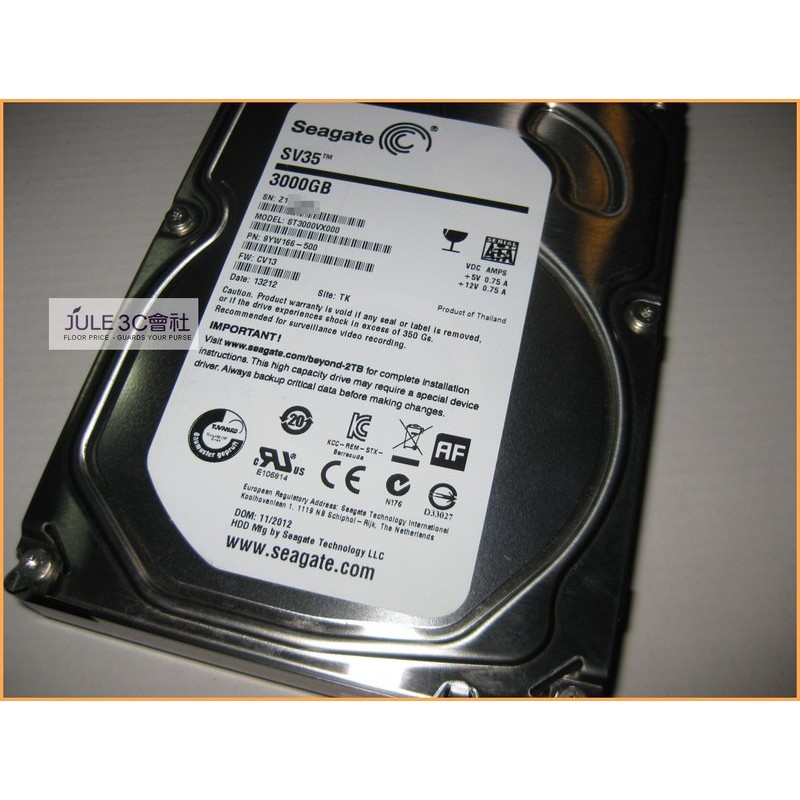 JULE 3C會社-希捷Seagate 3TB 3T ST3000VX000/64M/SV35/良品/SATAⅢ 硬碟 | 蝦皮購物