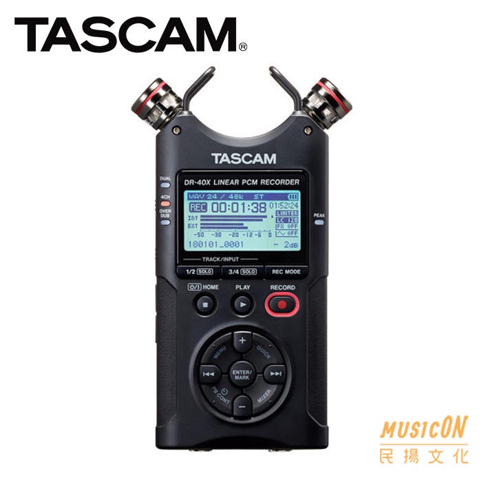 民揚樂器】TASCAM DR-40X TASDR-40X 攜帶型錄音筆公司貨攜帶型數位