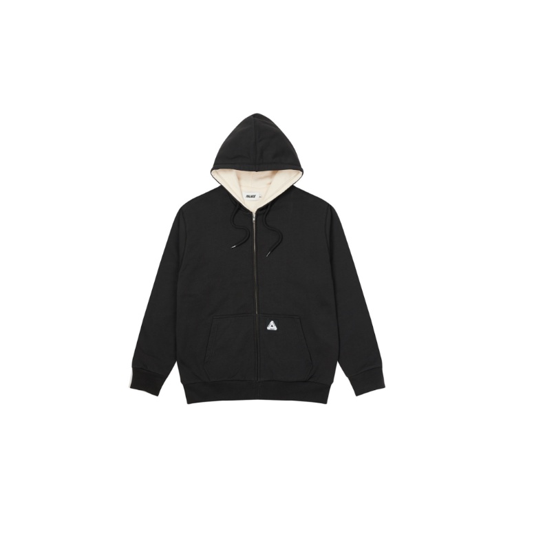 全新現貨PALACE PATCH THERMAL ZIP HOOD Black 連帽外套Hoodie 黑XL