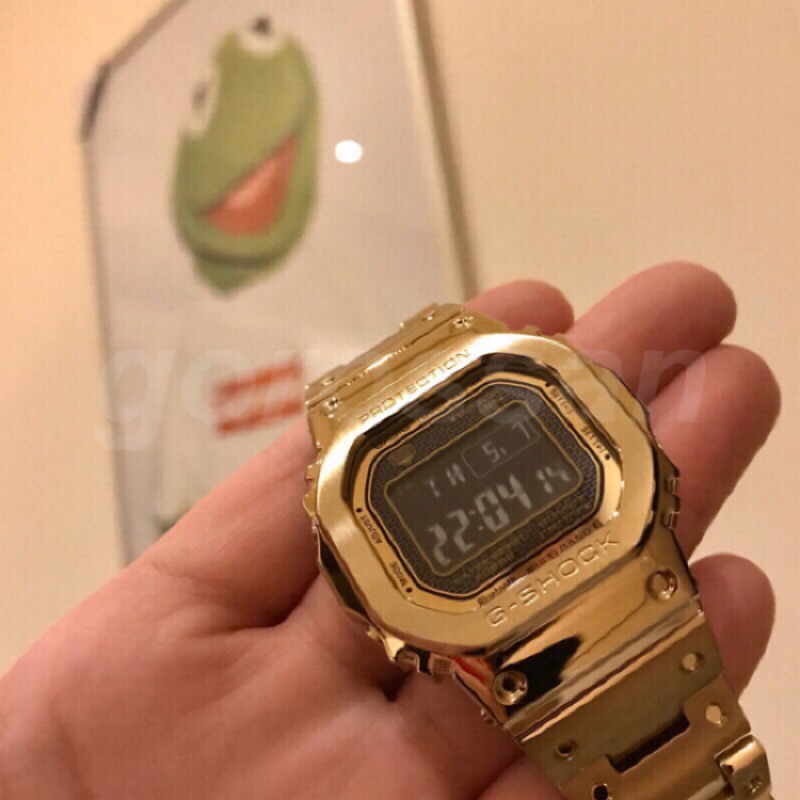 美品木村拓哉CASIO G-SHOCK GMW-B5000GD-9 金色鋼帶台灣卡西歐公司貨