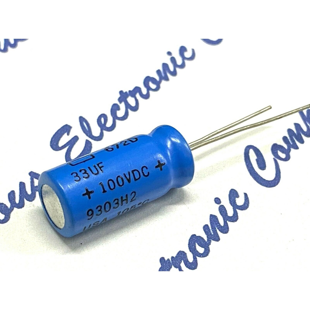 2 Condensatori Al Tantalio Bagnato Sprague 109D - 33uF 100V 10% - Nuovo Vecchio Stock (NOS)