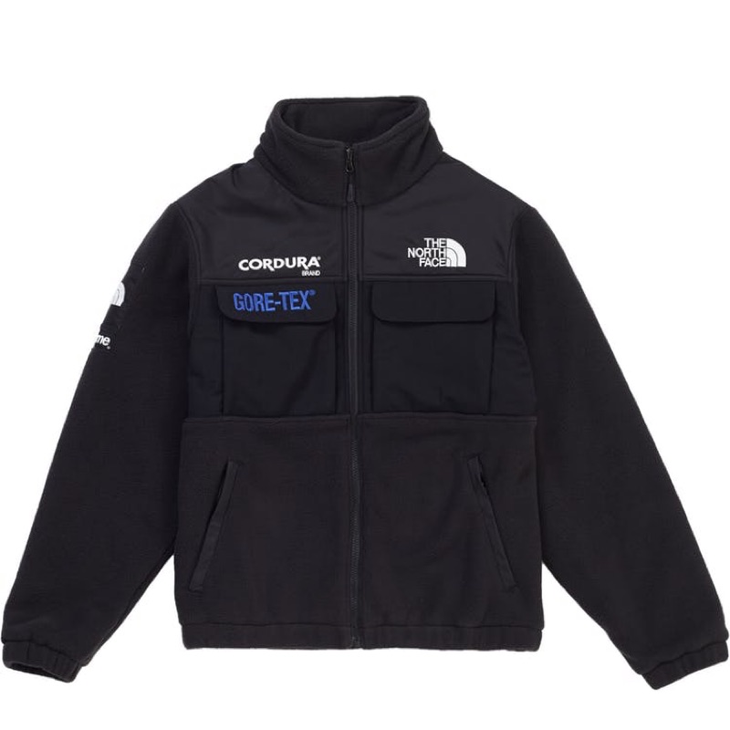 Supreme x the north face 18fw expedition fleece jacket 黑