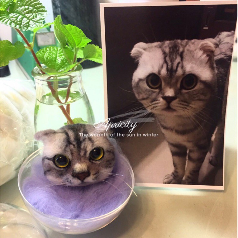 Blue Cat｜客製寵物羊毛氈 吊飾 鑰匙圈 擬真 Q版 貓咪 寵物周邊 | 蝦皮購物