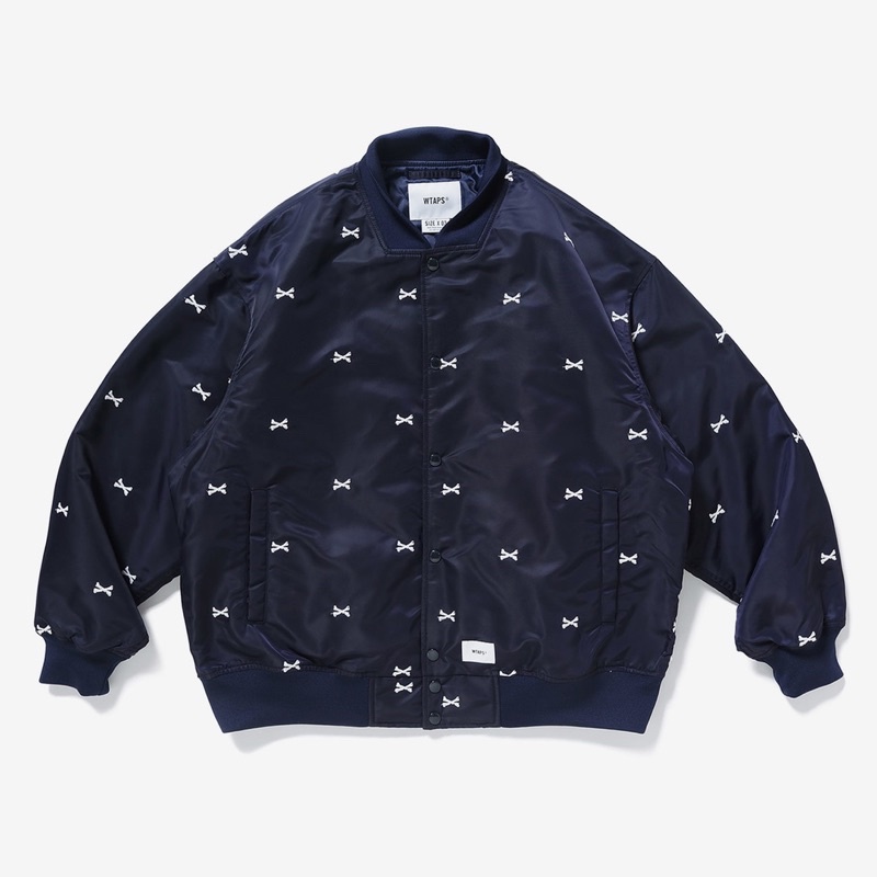 全新正品22SS WTAPS TEAM JACKET NYLON TWILL TEXTILE 骨頭外套NAVY L 