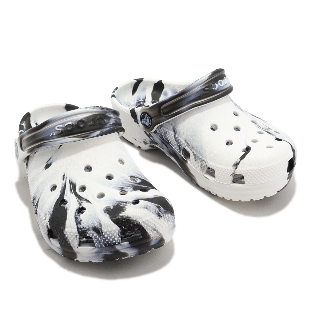 卡駱馳Crocs Classic Marbled Clog K 白黑大理石紋童鞋【ACS 