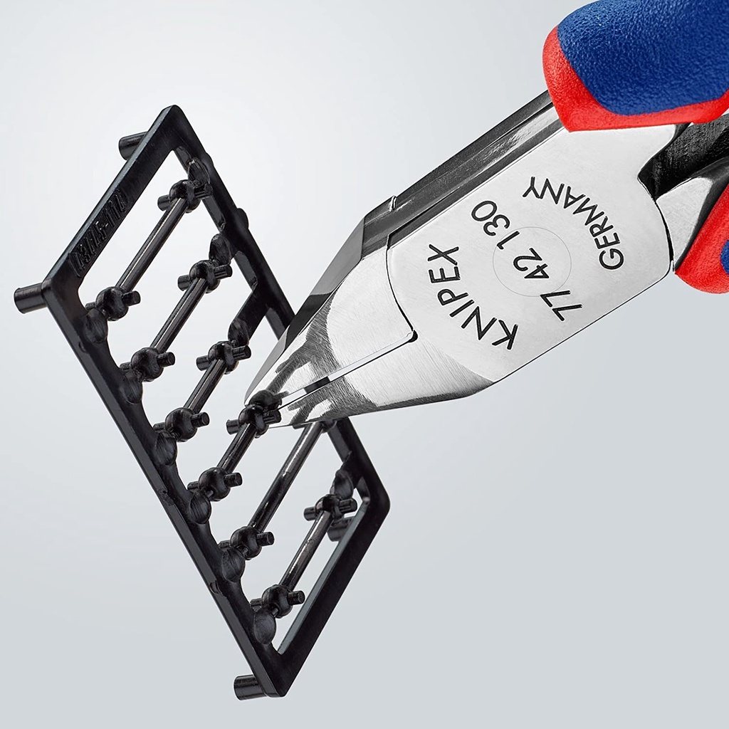 美德工具】KNIPEX 77 42 130雙料舒適手柄精密電子斜口鉗(帶自動復位