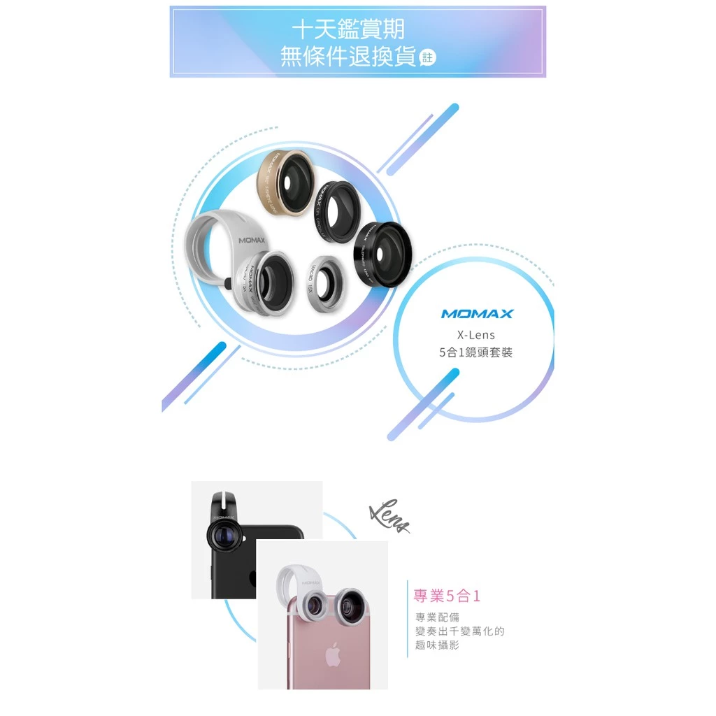 手機攝影的魔法百寶箱：Momax X-Lens 5合1專業鏡頭組合 CAM6，隨手拍出單眼感