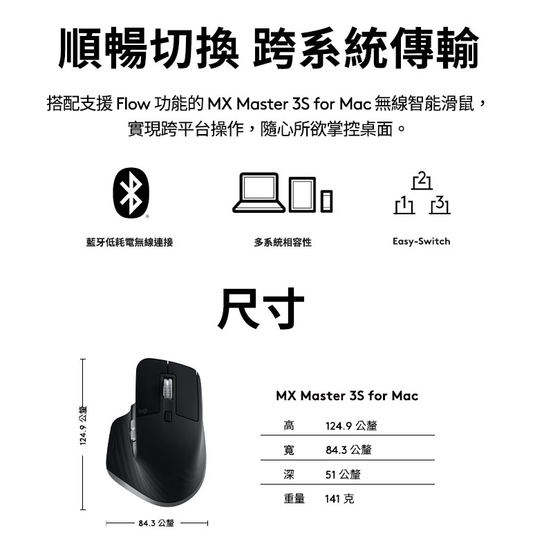 Logitech 羅技MX Master 3S For Mac 無線智能滑鼠| 蝦皮購物