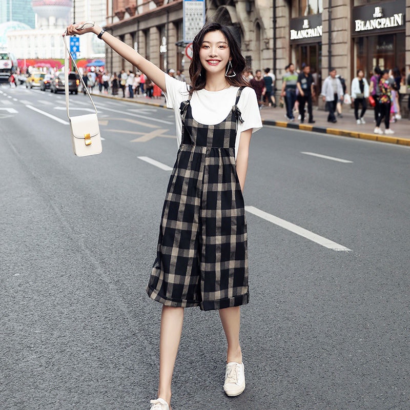 Overall very fairy female han edition loose 2022 brim minus揹 | 蝦皮購物