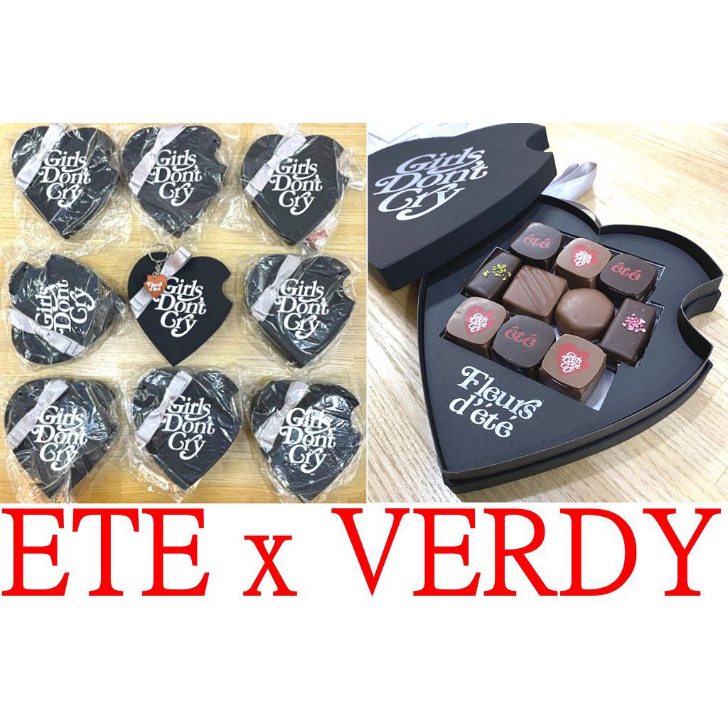 BLACK全新VERDY x 庄司夏子ete亞洲最佳甜點師girls dont cry鑰匙圈愛心logo巧克力禮盒