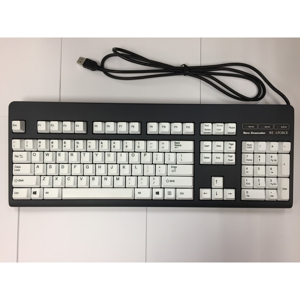 Topre Realforce 台灣限定版全域30g靜音英文黑蓋白帽104UB-DK30S 熱