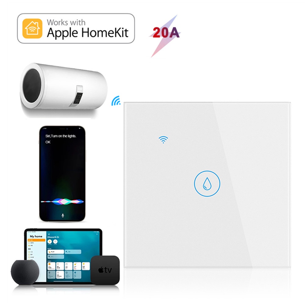 Homekit 20A 觸摸牆鍋爐熱水器開關電燈智能生活適用於Google Home