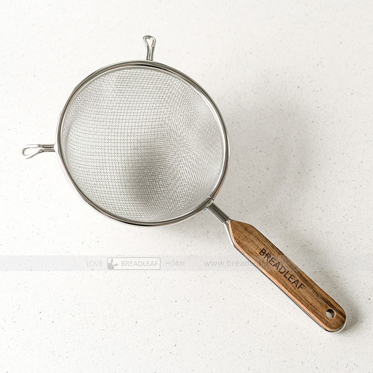實木柄304不鏽鋼雙層篩網麵粉篩 手持式篩網 抹茶可可篩 可掛式粉篩【B052】 蝦皮購物