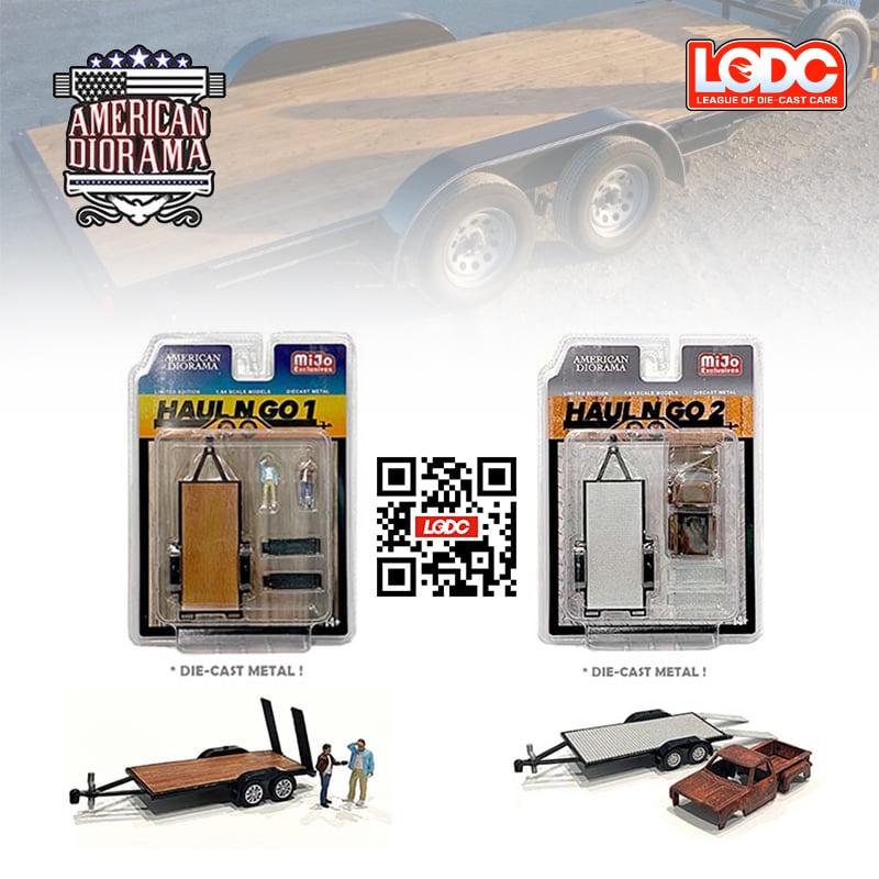 American Diorama 1:64 Mijo限定金屬拖車配件組- Haul N Go Trailer