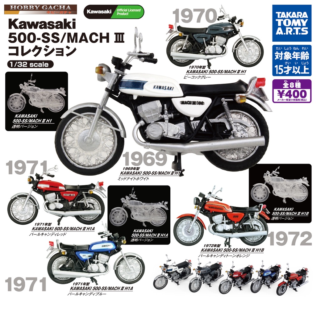 正版現貨】TTA 1/32 KAWASAKI 川崎機車500-SS MACH III 摩托車迷你微縮