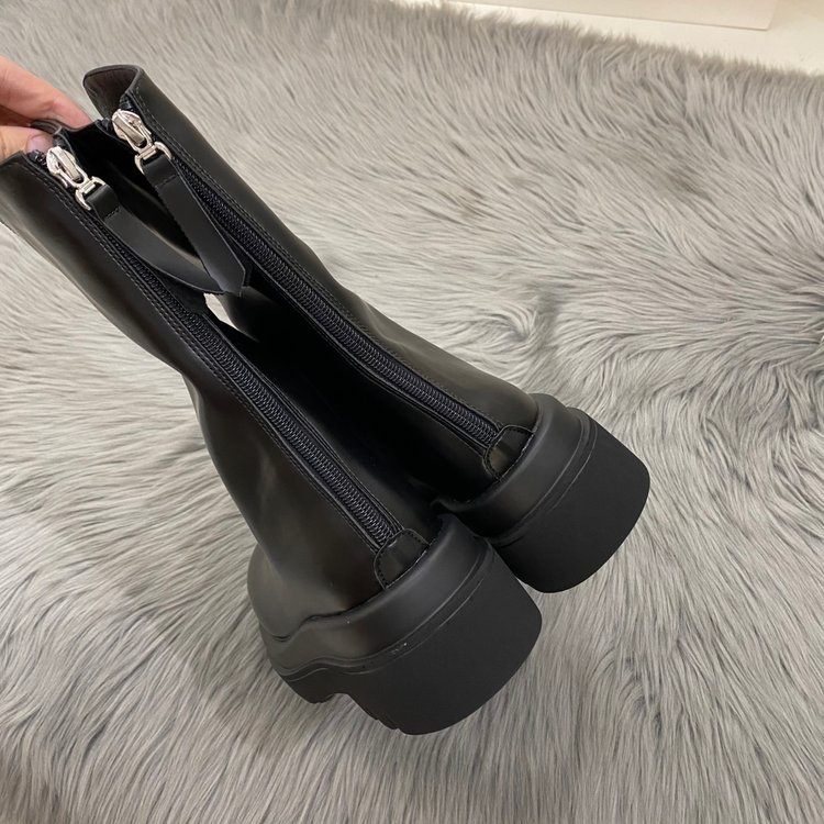 [ATING STUDIO] 中筒靴 女 長靴 2022新款 厚底 顯瘦 圓頭 短靴 增高 瘦瘦靴 素色長靴35-40