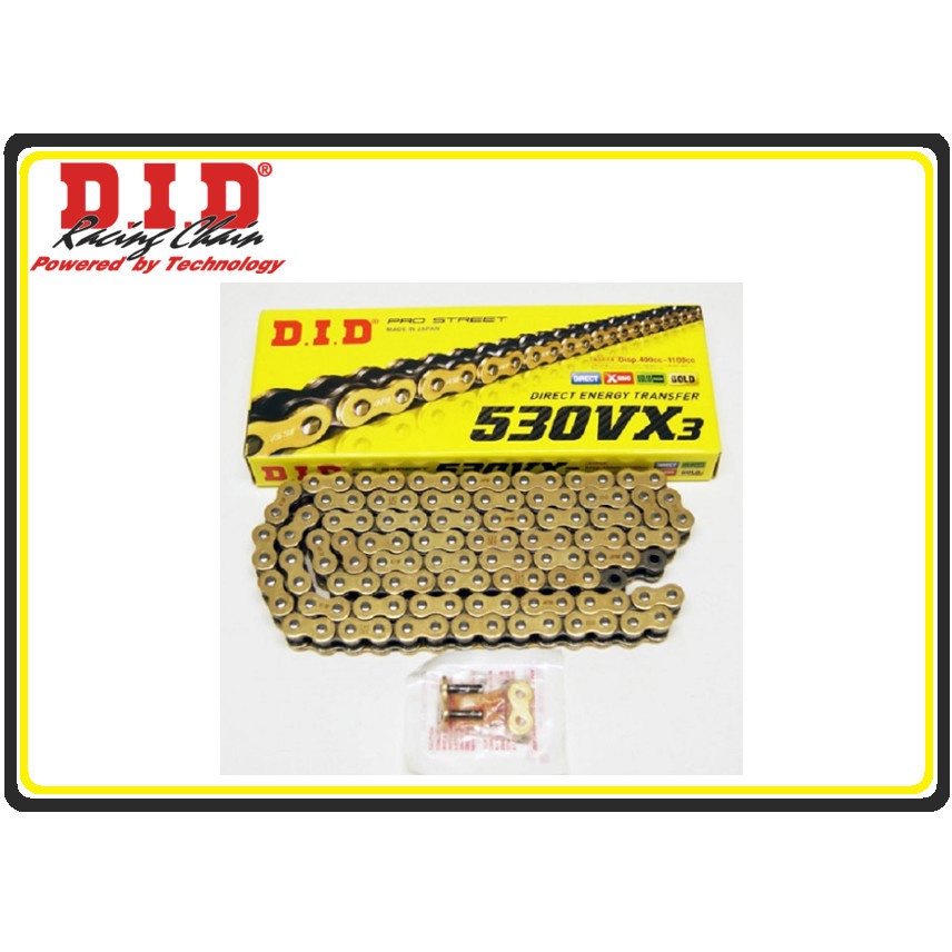 【TL機車雜貨店】日本DID鏈條金黑雙色版"XRING"頂級油封鏈條 530VX3 120ZB 蝦皮購物