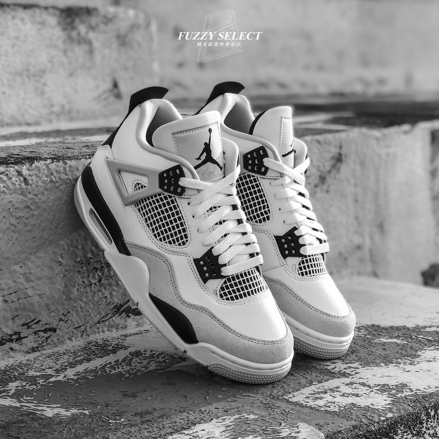 逢甲FUZZY】Air Jordan 4 Military Black 白灰小白水泥灰白黑DH6927