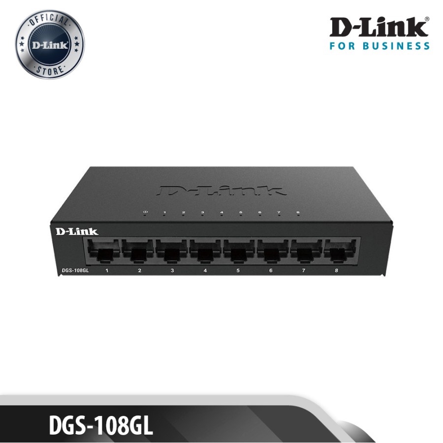 D-Link DGS-108/E Switch Ethernet Gigabit 8 Porte, Plug-and-Play, Semplice E Affidabile