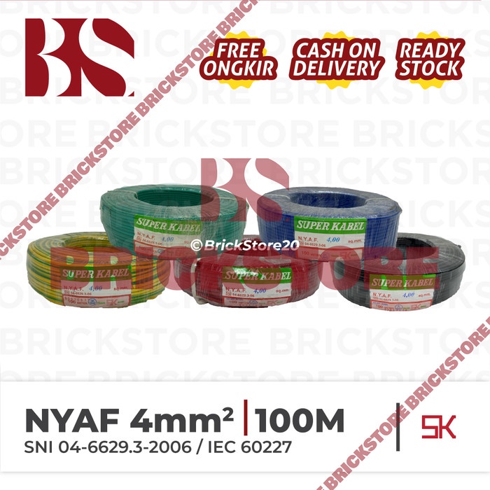超級 Nyaf 電纜 4 毫米 Nyaf 4nyaf 4af 4af 4 Sqmm 4Mm Sni | 蝦皮購物