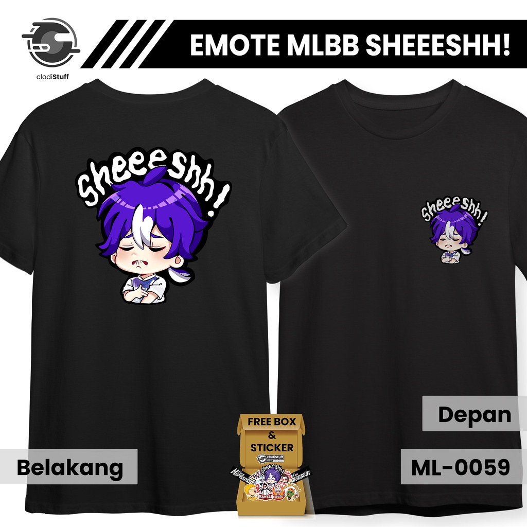 Hitam T 恤 EMOTE SHEEESH Echo Mobile Legends Emot Sheesh ML M | 蝦皮購物