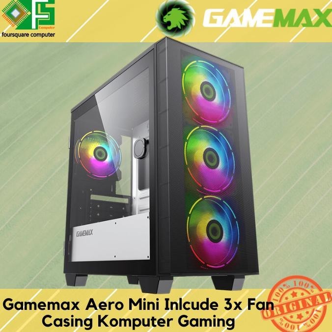 GAMEMAX PC 機箱 AERO MINI BLACK 3 FAN RGB 機箱 M-ATX 機箱 | 蝦皮購物