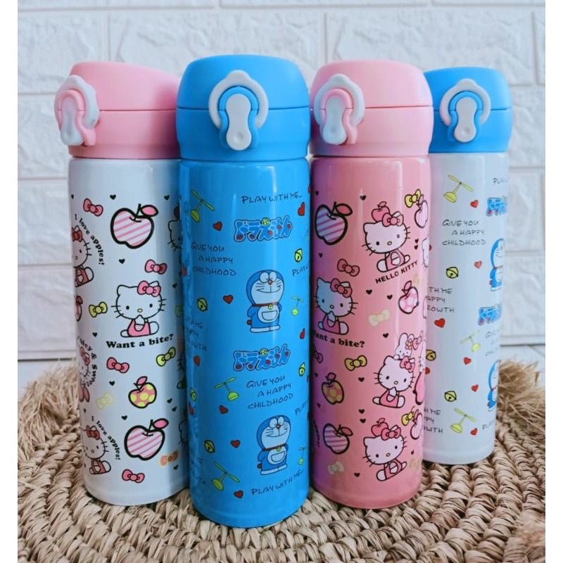 Thermos Button Thermos Hello Kitty Doraemon Character 500ml | 蝦皮購物