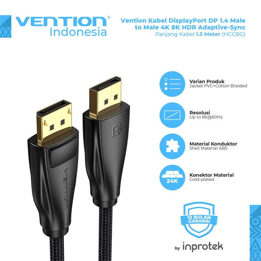 Vention 顯示電纜端口 DP 1.4 公對公 4K 8K HDR 自適應同步 HCC | 蝦皮購物