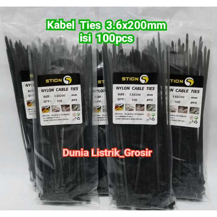 Hitam PUTIH Stion EVATECH 電纜紮帶尼龍白色黑色尺寸 3.6x200mm 電纜紮帶電纜 Tis | 蝦皮購物